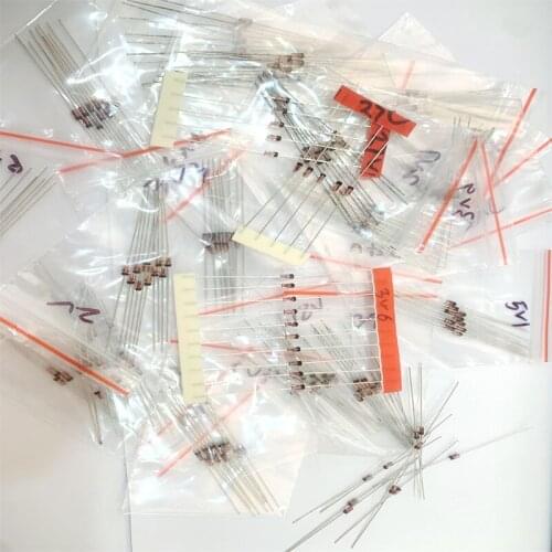 30Values*10pcs 0.5W Diode kit Assortment Set Zener Diode Assorted Kit 2V,2.2V,2.4V,2.7V... 24V,27V,30V,39V