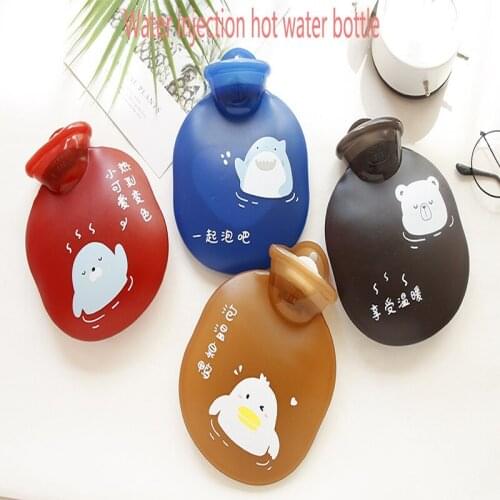 400ML Creative Water Injection Hot Water Bottle Hand Warmer Winter Cartoon Hand Warmer Portable Explosion-proof Hot Water Bottle