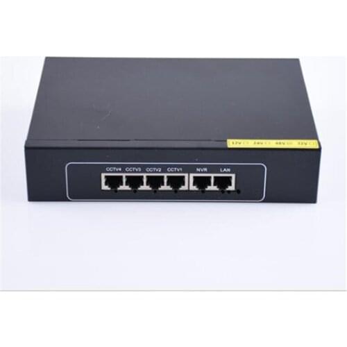 48V 4 port PoE Switch 10/100 Mbps Smart Switch met 2*10/100 mbps UP Link poort 250 meter Belde Ingebouwde Voeding DC 52 v 1.4A