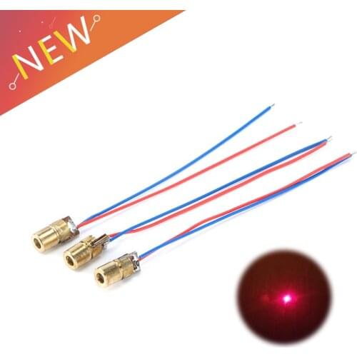 5pcs laser diode 650nm 6mm 5V 5mW Adjustable Laser Dot Diode Module Red Copper Head 3v