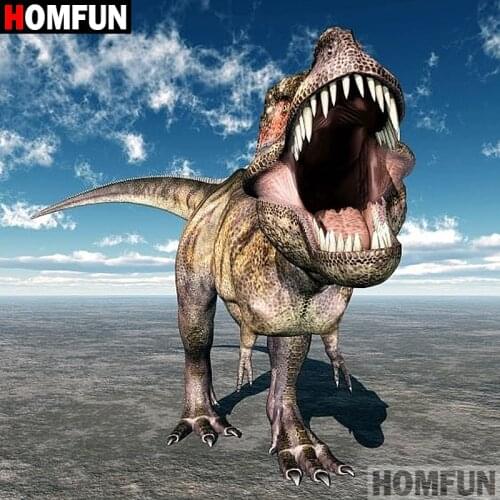 HOMFUN Full Square/Round Drill 5D DIY Diamond Painting "Animal dinosaur" 3D Embroidery Cross Stitch 5D Home Decor A07492