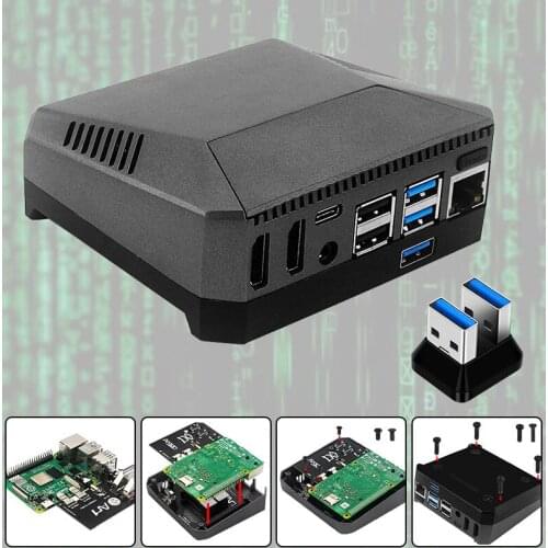 Argon One M.2 Aluminum Case for Raspberry Pi 4 Model B with M.2 SSD Expansion Slot GPIO Cover Cooling Fan for Raspberry Pi 4