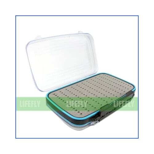 FREESHIP Plastic Waterproof Fly Box Double Sided Slot Foams Fly Fishing (large)