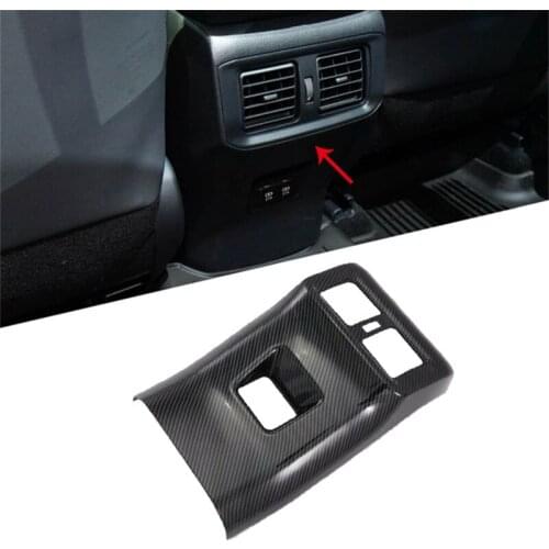 Carbon Fiber Color Interior Armrest Rear Air Outlet Diffuser Vent Cover Trim 1pcs For Toyota RAV4 2019 2020 Car Styling