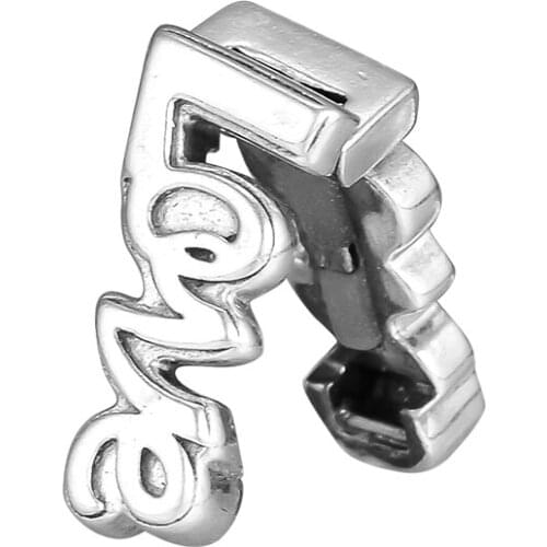 DIY Fits for Pandora Charms Bracelets Love Clip Beads 100% 925 Sterling-Silver-Jewelry Free Shipping