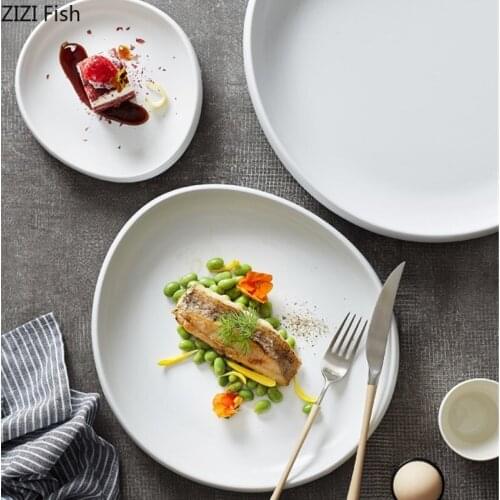 Nordic Style Home Kitchen Irregular Shape Dinner Plates Dessert Dishes Bowl Tableware Sets Salad Bowl Ceramic Plates Tableware