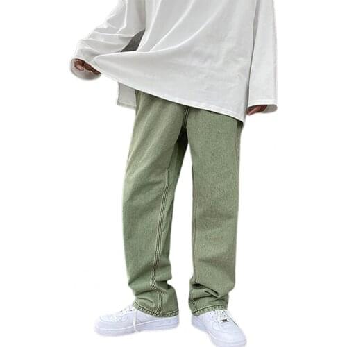 Men Denim Jeans Hip-pop Styling Solid Color Fit Simple Polyester Men Fashion Jeans Oversize pantalon homme джинсы для мужчин