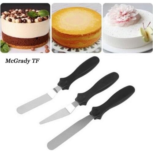 3pcs/set Spatula Cake Icing Spatula Smooth Filling Tool Blade Angled Espatula Decoracao Do Bolo Cutter Set Baking Pastry Tools