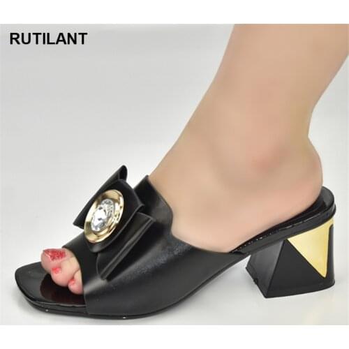 Fashion PU Leather High Heel Sandals Woman Peep Toe Square High Heels Ladies Sandals Shoes High Quality African Wedding Shoes