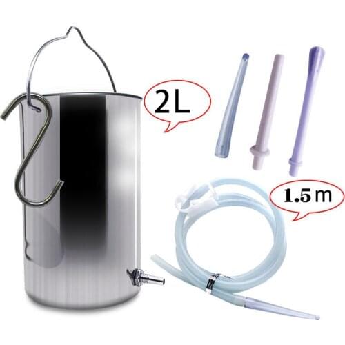 2000ml Steel Anal Shower Kit Ducha Anal For Douche Enema Anus Washing Home Enema Coffee Cleansing Enemas Bucket Kits