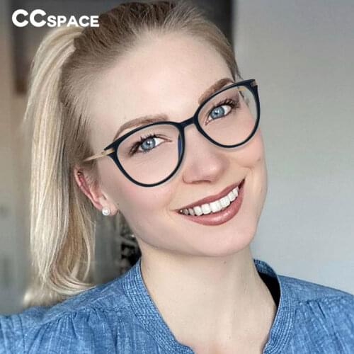 48316 TR90 Round Cat Eye Anti Blue Light Women Optical Glasses Frames Men Fashion Computer Eyeglasses