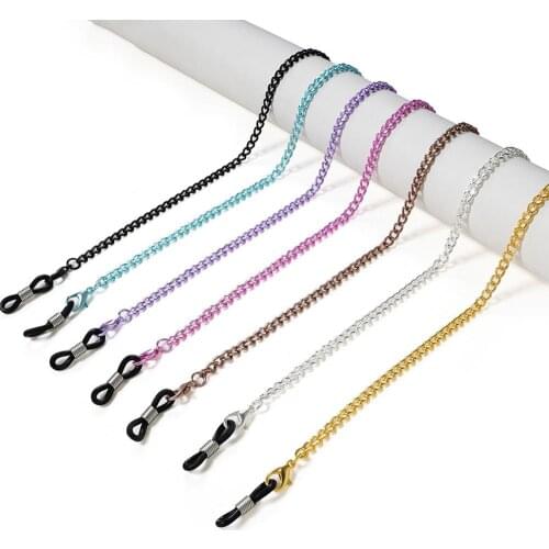 Glasses with chain Fashion Chic Womens Colorful Metal Eyeglass Chains Sunglasses Reading Glasses Chain Eyewears Cord Holder neck