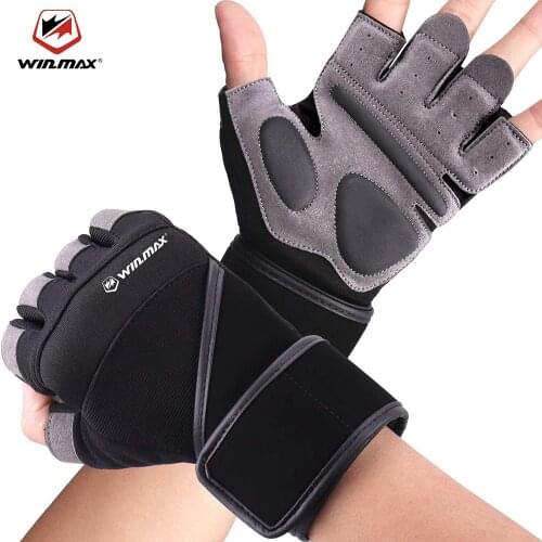 WIN.MAX Weight Lifting Gloves Palm Protect Gym Accessories Fitness Sports Bodybuilding Training Workout Exercise Power Equipment