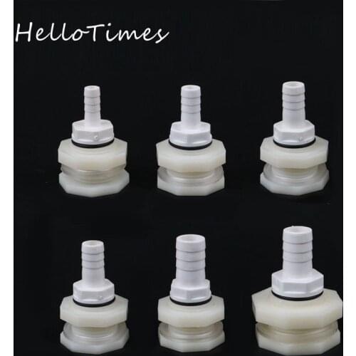 1 Set ABS 1/2" 3/4" to 8 10 12 16mm Fish Tank Joints Aquarium Outlet Bucket Connector Drain Fittings Water Tank Adapter