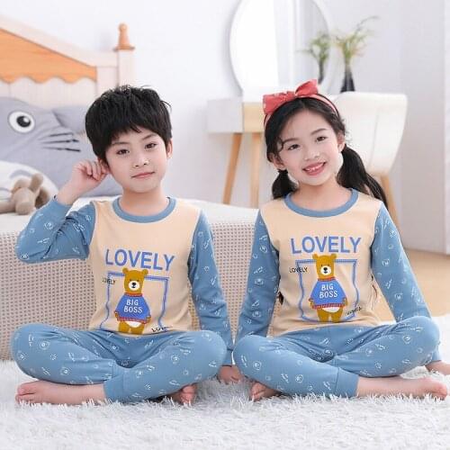 Girls Pajamas Pijama Kids Unicorn Cartoon Clothes Set Baby Long Sleeve Nightwear Children Cotton Dinosaur Sleepwear Age 2-14 Y