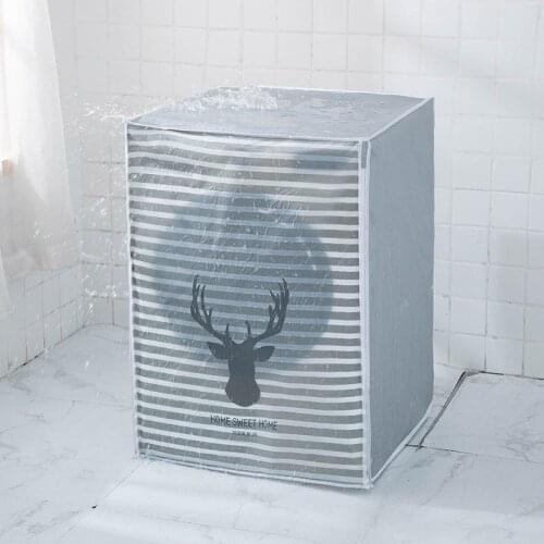 Drum Washing Machine Dust Waterproof Cover PEVA Sunscreen Proof Cover Household Washing Machine Dust Pocket