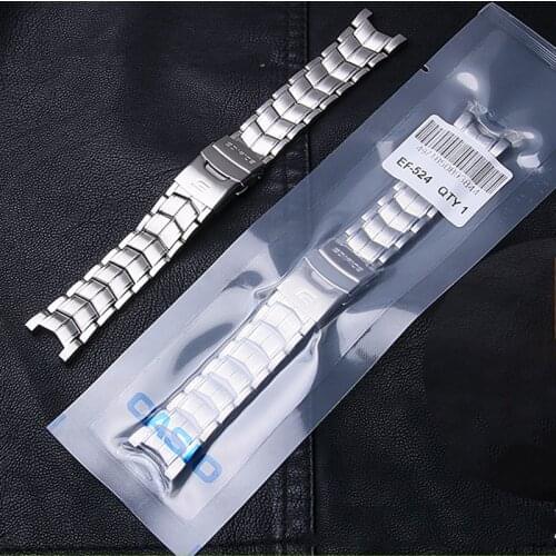 Wrist Strap for Casio EF-524 Stainless Steel Watchband EF524 5051 Watch Bands