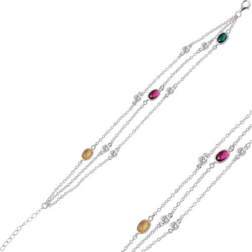 Silver 925 Sterling Zircon Cubic Zirconia 3 Must Bracelet