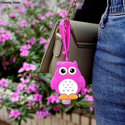 Silicone Cute Cartoon Mini Hand Sanitizer Bottle Empty Detachable Cover Travel Portable Holder