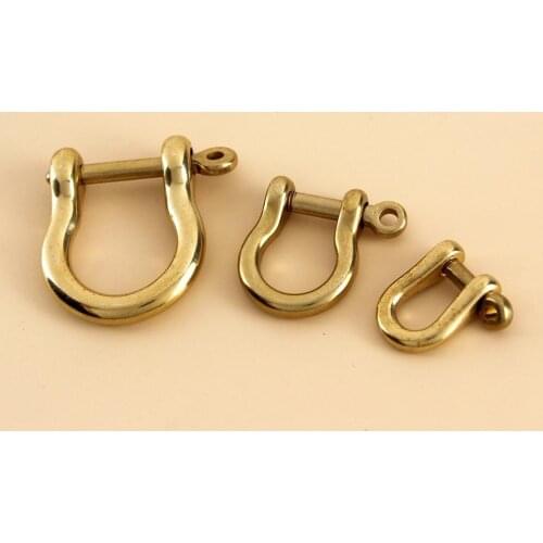 Solid Brass Carabiner D Bow Shackle Fob Key Ring Keychain Hook Screw Joint Connector Buckle
