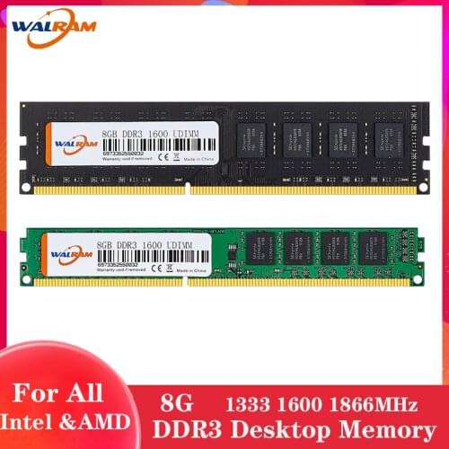 WALRAM DDR3 8GB PC Memory RAM Memoria Module Computer Desktop 1333MHZ 1600MHZ 1866MHZ DDR3 ram 240 Pins High Compatible