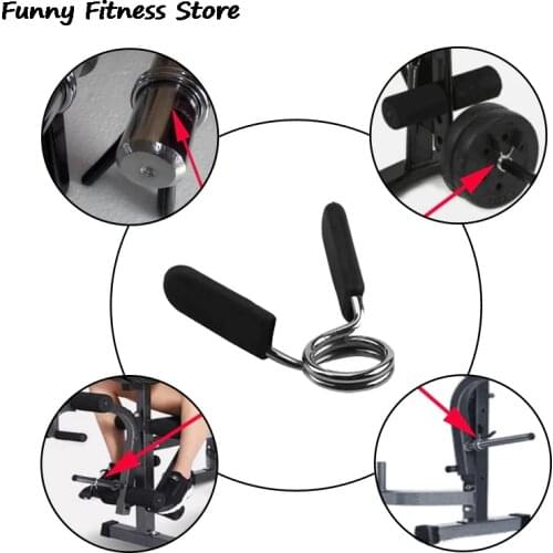 25mm Gym Weight Bar Dumbbell Lock Clamp Standard Barbell Lock Clips Lifting Bar Dumbbells Spring Collar Clips Stainless Steel