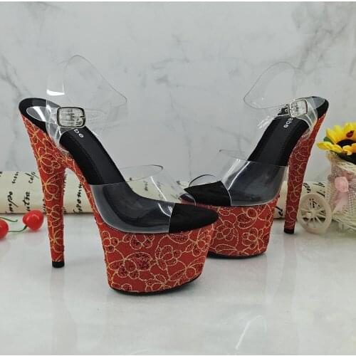 Leecabe 17CM/7Inch Womens Platform Sandals party High Heels Shoes Pole Dancing Shoes