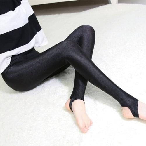 Plus Size Black Bright Women Leggings 2021 Autumn Elastic High Waist Thin Glossy Pants Skinny Stretchy All-match Leggings