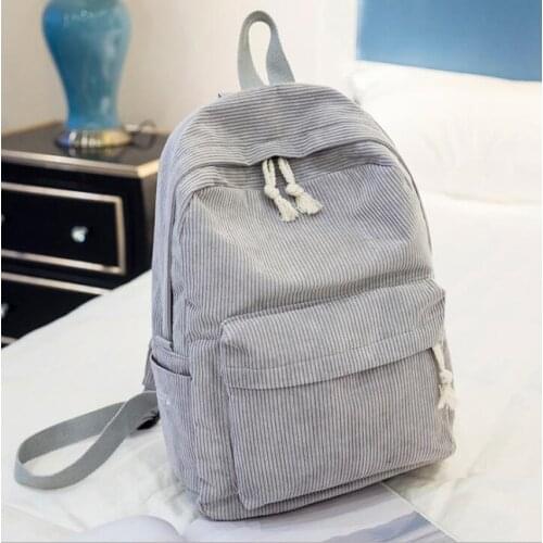 3pcs/Lot 15Inch Backpack Women Corduroy Large Capacity Sport School Bag Mix Color
