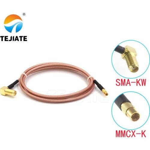 1PCS TEJIATE Adapter Cable MMCX To SMA Type MMCXK Convert SMAKW 8-90CM 1M 1.5M 2M Length Connector RG316 Wire