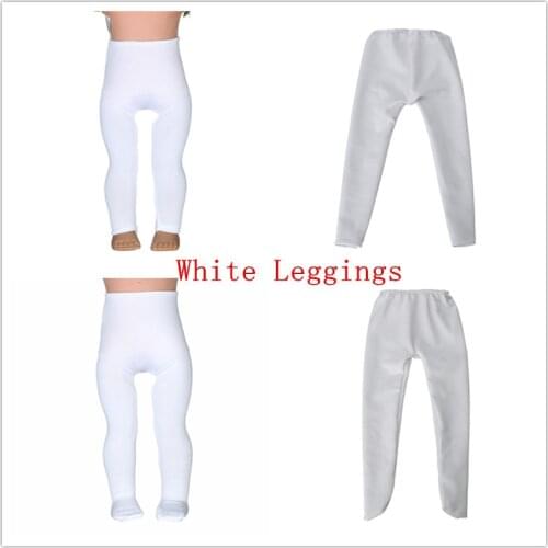 2 color White Leggings Tight Pants Fit 18 Inches American Doll Baby Doll Clothes Accessories Handmade Fashion Pants Clothe