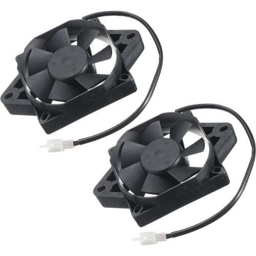 2pcs 12V Square Electric Radiator Cooling Fan Oil Cooler for 150-250 CC ATV Go Kart Dirt Bike (Black)
