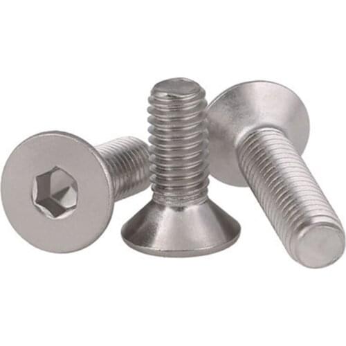 2pcs M8 flat head screw countersunk heads Hexagon bolt 304 stainless steel flats cup screws 35mm-100mm Length