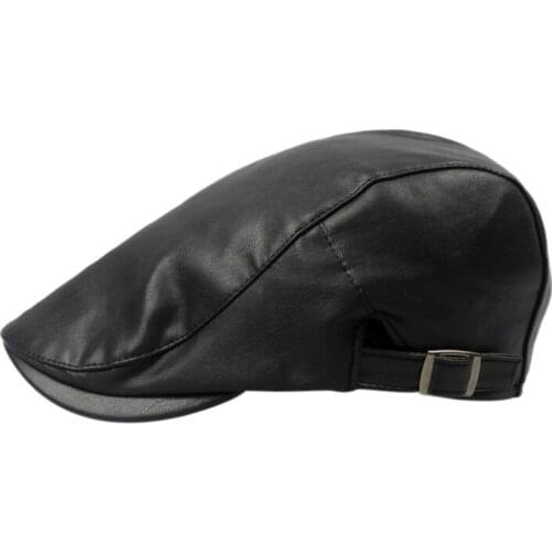 2018 hot PU leather beret four seasons comfortable 4 colors optional useful outdoor hiking travel sports cap