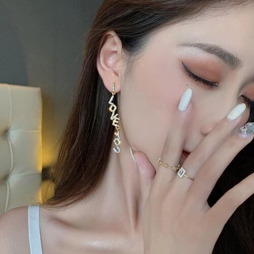 2020 New Fashion Womens Earrings Unique Delicate Letter LOVE YOU Shape Earrings For Women Party Girl Jewelry Gifts Wholesale