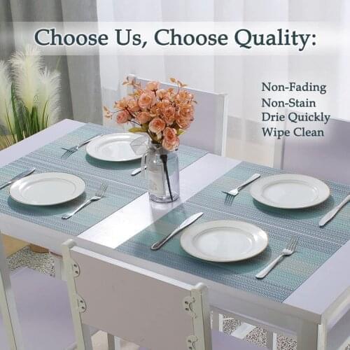 4pcs Pvc Table Bowl Mats Home Heat Resistant Placemat Washable Rectangular Placemats Insulation Coaster Pads For Dining Table