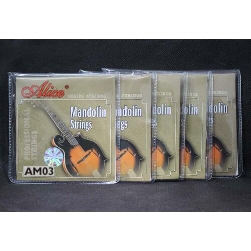 5 Sets Steel Silver Plated Copper Mandolin Strings AM03 (.010 .014 .024 .034)