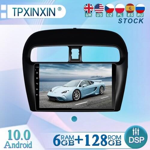 6+128GB For Mitsubishi Mirage 12-16 Android10 Radio Player Car GPS Navigation Head Unit Car Radio with Screen WIFI DSP CARPLAY