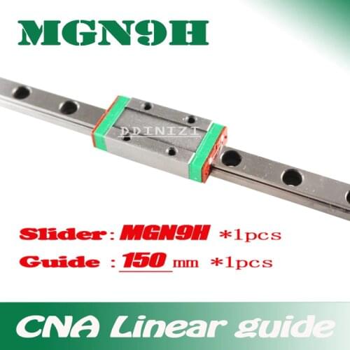 9mm Linear Guide MGN9 L= 150mm linear rail way + MGN9H Long linear carriage for CNC X Y Z Axis Free shipping