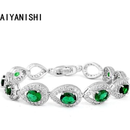 AIYANISHI 18K Gold Filled Creative Fashion Pear Bracelet for Women Wedding Couple Simple Geometric Paert Jewelry Prevent Allergy