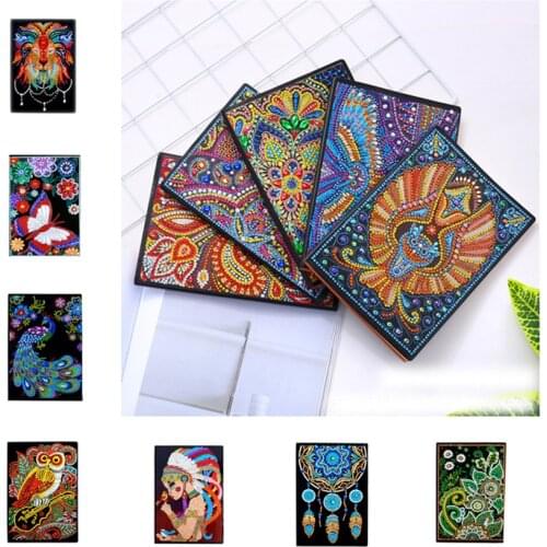 5D DIY Diamond Painting A5 Notebook 50 Pages Scretch-Book Special-Shaped Mosaic Art Mandala Cartoon Animals Gift Drop Shipping
