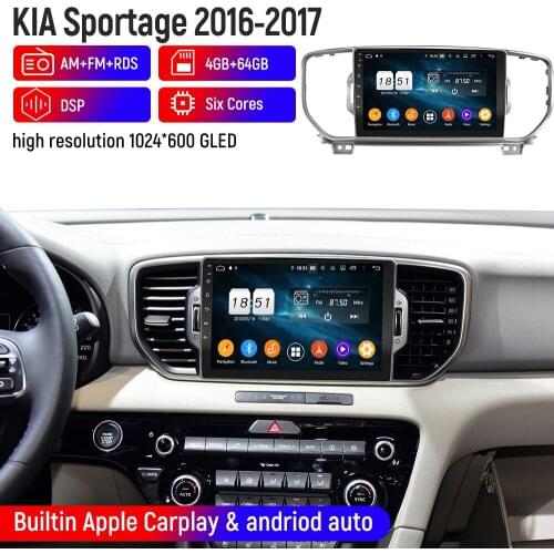 Pro Android 10 Car Radio For Kia Sportage 2016 2017 Navigation GPS Multimedia Video Player 4G+64GB WIFI DVD Head Unit With Frame