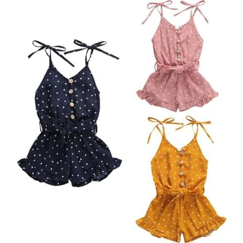 Pudcoco Fast Shipping 0-6Years Summer Toddler Kid0 Baby Girl Clothing Strap Sleeveless Romper Jumpsuit Shorts Outfits