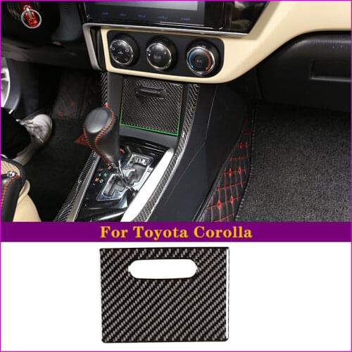 For 2014-2018 Toyota Corolla Car Cigarette Lighter Cover, Carbon Fiber Material (Soft) Car Interior Accessories 1 Piece Set