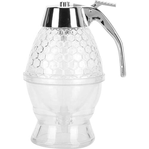 Anti-Drip Honey Dispenser Plastic Lightweight Honey Pot Container with Bracket Storage Stand Plug