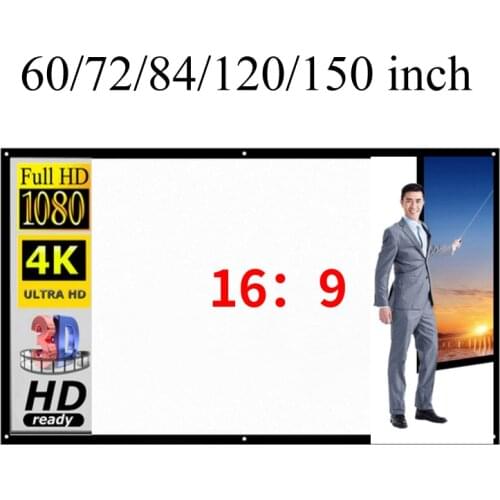 16:9 Full HD Projector Screen Home Cinema 60/72/100/150 Inch Indoor Outdoor Foldable Video Projection Screen Projector Scherm