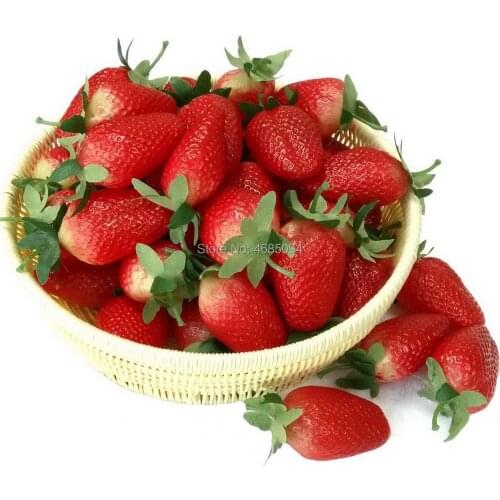 Gresorth 10pcs Artificial Lifelike Red Strawberry Decoration Fake Fruit Home Party Christmas Photography Props