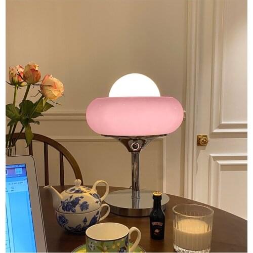 Italian Egg Tart Table Lamp Medieval Design Style Living Room Bedroom Glass Table Lamp Desk Lamp E27