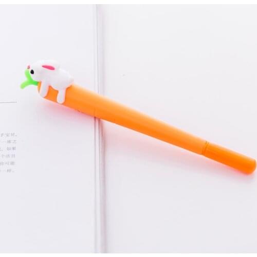 1 Pcs Korean Stationery Creative Carrot Rabbit Neutral Pen Female Office Study Sign Pen Examination Water Pen Christmas Novelty