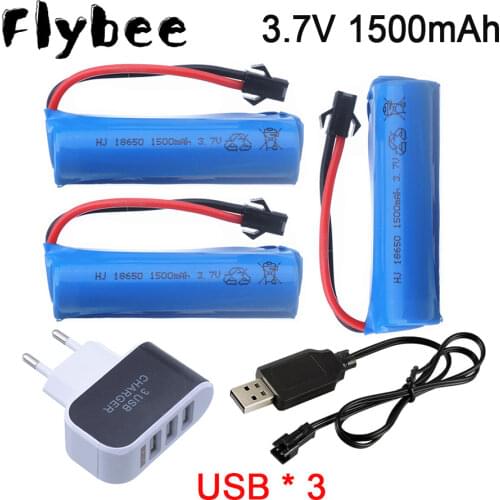 3.7V 1500mAh 18650 Li-ion Battery + charger for remote control helicopter Airplanes car Boat Gun Toy 18650 3.7v battery SM plug